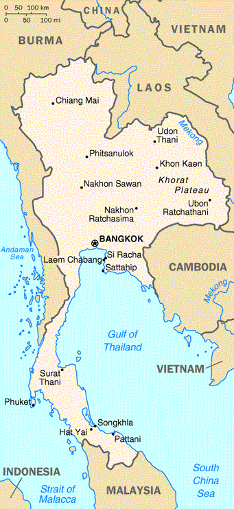 Thailand Outline Map